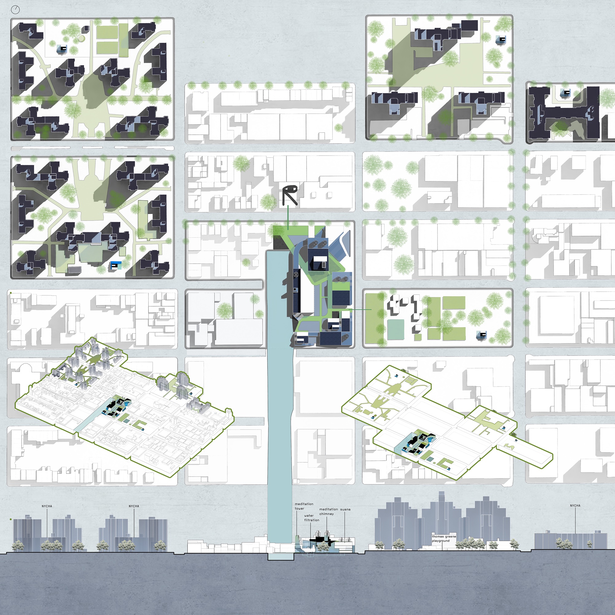 Site map — project location on Gowanus Canal with NYCHA satellite locations and neighborhood context
